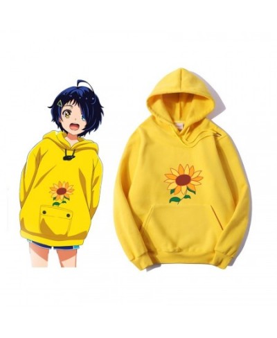 Wonder Egg Priority Kawaii Hoodie Aesthetic Sun Flower Pocket Same Paragraph Casual Loose Sweatshirts Anime Cartoon Cute $29....