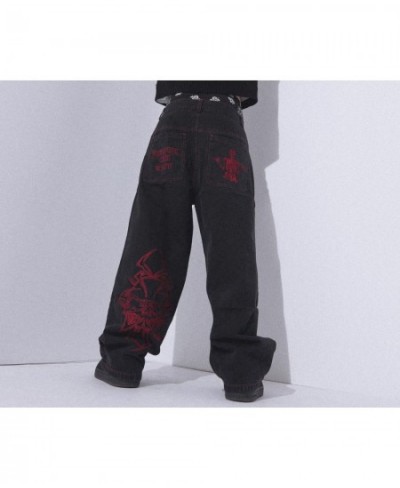 Women Jeans Y2K streetwear Retro Skull Embroidery Washed Casual Hip Hop Pants Trousers Loose Streetwear Pantalones $55.89 - B...