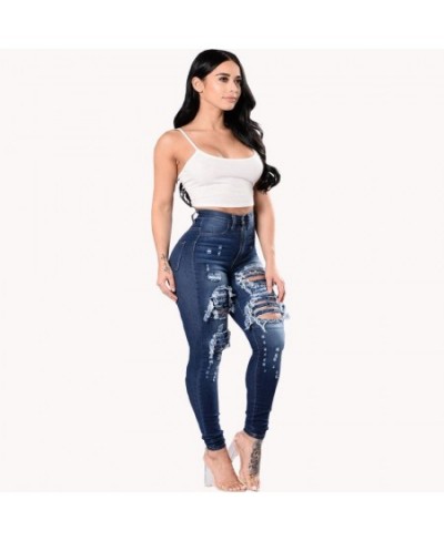 2022 Women's High Waist Ripped Jeans Fashion Elastic Slim Hip Lift Denim Pencil Pants Casual Female Trousers S-3XL Drop Ship ...