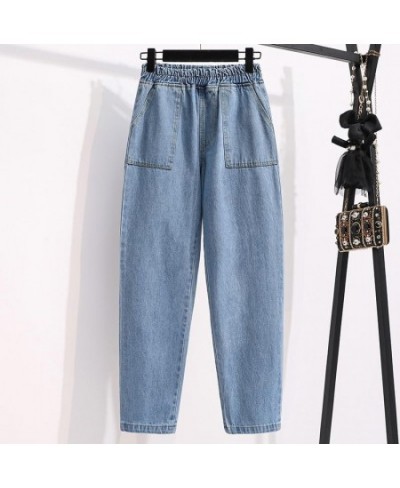 Women High Waist Casual Jeans 2023 Simple Style Solid Color All-match Loose Female Straight Denim Pants B025 $46.02 - Bottoms