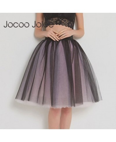 5 Layers Tulle Skirt Women Summer Ball Gown Midi Skirts Elegant Pleated Dance Tutu Skirts Casual Puff Skirts $31.67 - Skirts