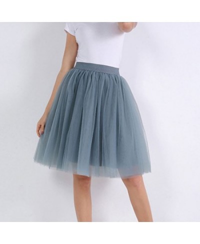 5 Layers Tulle Skirt Women Summer Ball Gown Midi Skirts Elegant Pleated Dance Tutu Skirts Casual Puff Skirts $31.67 - Skirts