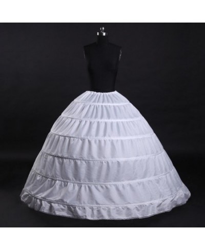 Women Crinoline Petticoat A-line 6 Hoop Skirt Slips Long Underskirt For Wedding Bridal Dress Ball Gown White A1J3 $39.86 - Un...