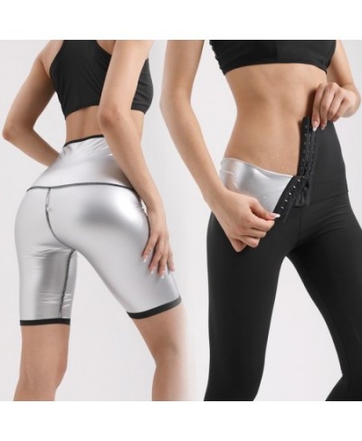 Women's High Waist Sweat Clothes Postpartum Large Size Sweat Shorts Fitness Hip Pants Corset Waist Abdominal Belt Yoga Pants ...