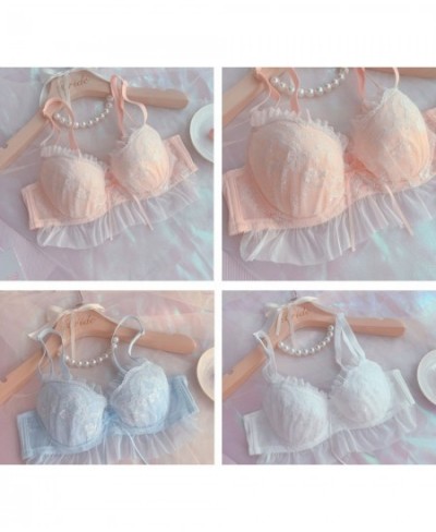 Lace Embroidered Thin Cup Bra Briefs Set Girl Bow Solid Color Comfortable Sexy Underwire Underwear Lingerie 2pcs Suit $43.68 ...