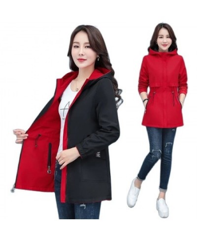 Spring Autumn Trench Coat Female Loose Outcoat 2022 New Double Sided Put On Medium Long Hooded Wild Windbreaker Women's Tops ...