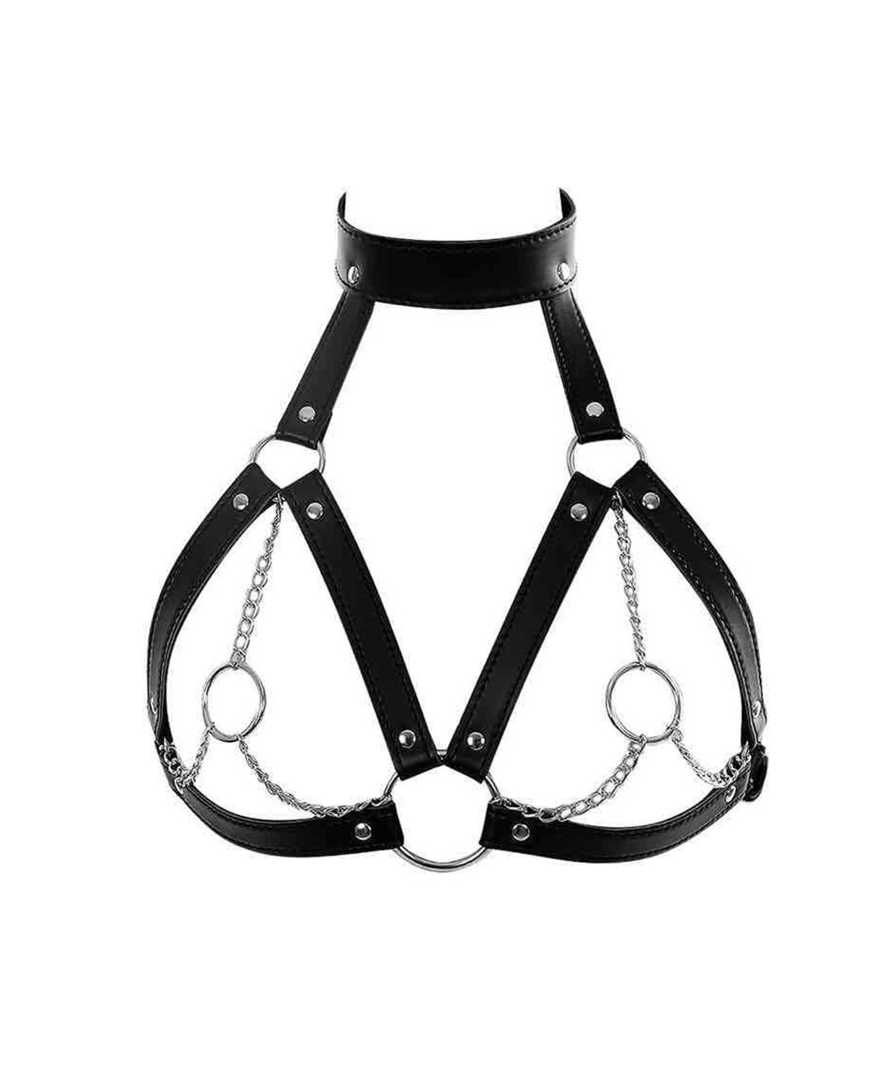 Fashion Sexy Leather Full Body Harness Bra Women Garter Belts Suspenders Bondage Straps Erotic Chest Harness Belt Lingerie $3...