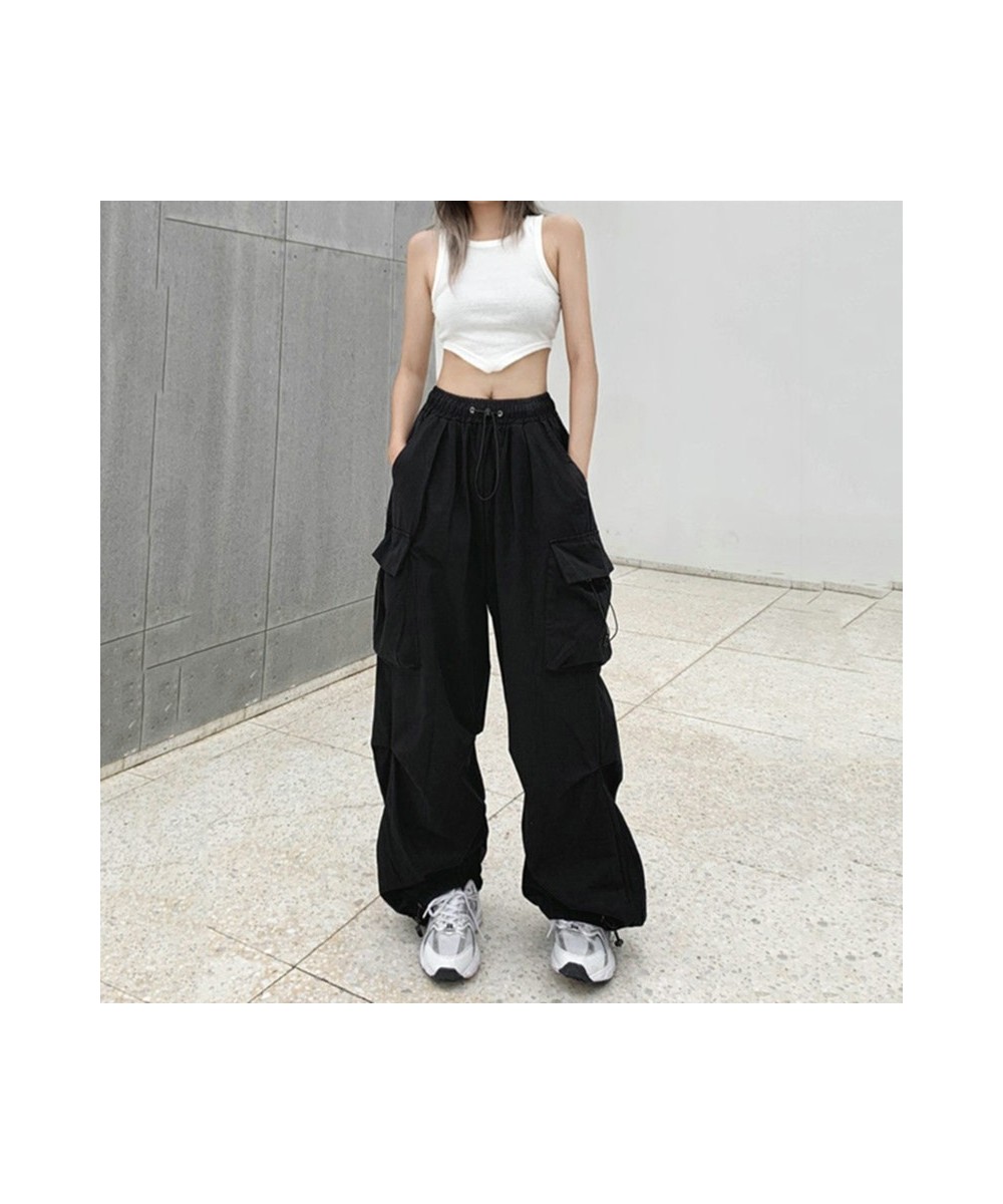 Y2k Cargo Pants Women Streetwear Casual Wide Leg Pants Harajuku Vintage Solid Baggy Straight Trousers Ladies Oversize $27.05 ...