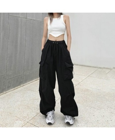 Y2k Cargo Pants Women Streetwear Casual Wide Leg Pants Harajuku Vintage Solid Baggy Straight Trousers Ladies Oversize $27.05 ...