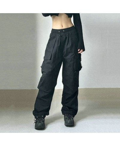 Y2k Cargo Pants Women Streetwear Casual Wide Leg Pants Harajuku Vintage Solid Baggy Straight Trousers Ladies Oversize $27.05 ...