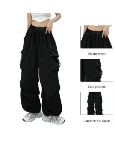 Y2k Cargo Pants Women Streetwear Casual Wide Leg Pants Harajuku Vintage Solid Baggy Straight Trousers Ladies Oversize $27.05 ...