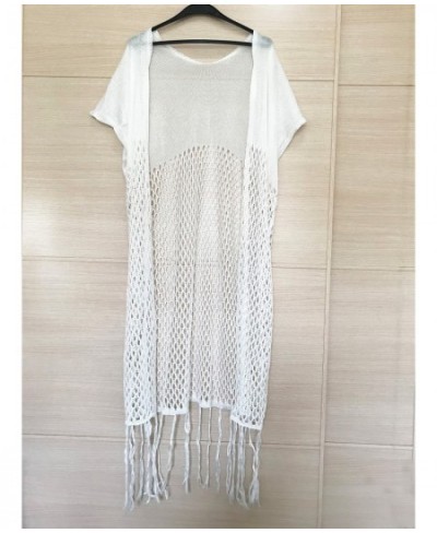 Hollow Out Fish Net Fringe Tassel Knitted Crochet Tunic Beach Cover Up Beach Cover-ups Beach Dress Beach Wear Beachwear K3839...