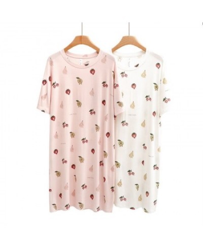 Summer Fruits Full Printed Sweet Women Nightwear O-neck Short Sleeve Pullover Sleepshirts Japan Style Casual Loose Homewear $...