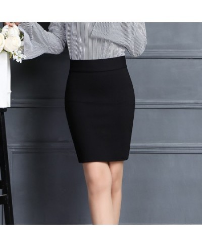 Women's Basic Suit Skirt Slim Wrap Skirts Elastic High Waist Bodycon Pencil Skirt Office Ladies OL Elegant Short Skirts Black...