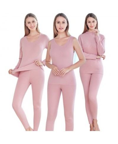 Thermal Underwear Set Ladies Women Long Johns Autumn Winter Sexy Cotton Underwear Undershirts Sleep Top Tight Pants Pajamas $...