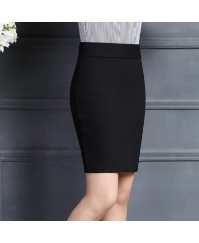 Women's Basic Suit Skirt Slim Wrap Skirts Elastic High Waist Bodycon Pencil Skirt Office Ladies OL Elegant Short Skirts Black...