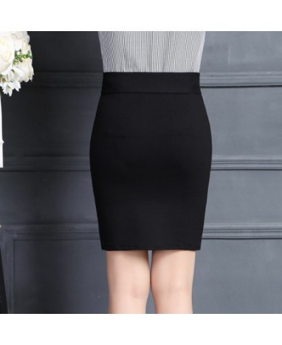 Women's Basic Suit Skirt Slim Wrap Skirts Elastic High Waist Bodycon Pencil Skirt Office Ladies OL Elegant Short Skirts Black...