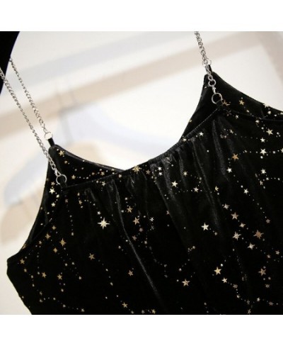 Black Bright Dress Women Sequined Stars Summer Clothing Sexy V Neck Strap Dress Club A Line Party Dresses Vestidos $41.34 - D...