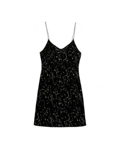 Black Bright Dress Women Sequined Stars Summer Clothing Sexy V Neck Strap Dress Club A Line Party Dresses Vestidos $41.34 - D...