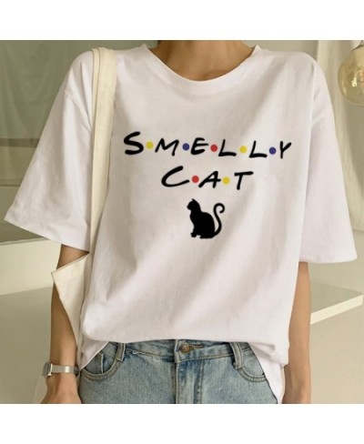 Cute Cat T Shirt Women Casual Funny Cartoon Print Tshirt Harajuku Kawaii Fashion T-shirt Summer Short Sleeve Top Tees Female ...