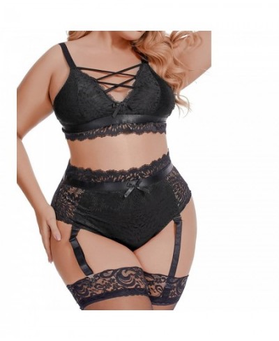 Lingerie Sets For Women Luxury Plus Size Lace V-neck Transparent Bra Brief Set Hot Erotic Costumes Female Umderwearsets $23.5...