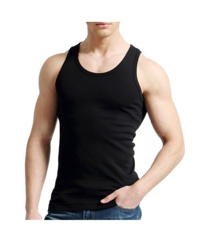 Tank Tops Men Fitness Cool Summer 100% Cotton Vest Male Sleeveless Tops Gym Slim Casual Undershirt Mens Gift 7 Colors 1PCS $2...