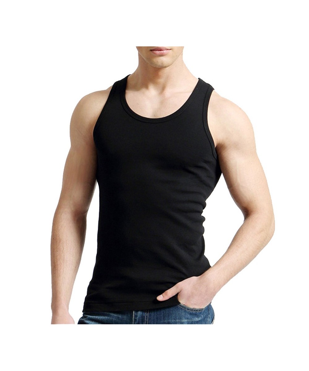 Tank Tops Men Fitness Cool Summer 100% Cotton Vest Male Sleeveless Tops Gym Slim Casual Undershirt Mens Gift 7 Colors 1PCS $2...