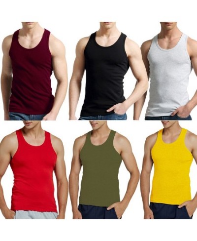 Tank Tops Men Fitness Cool Summer 100% Cotton Vest Male Sleeveless Tops Gym Slim Casual Undershirt Mens Gift 7 Colors 1PCS $2...