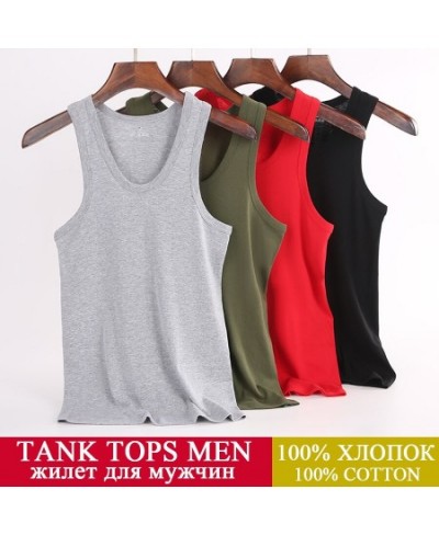 Tank Tops Men Fitness Cool Summer 100% Cotton Vest Male Sleeveless Tops Gym Slim Casual Undershirt Mens Gift 7 Colors 1PCS $2...