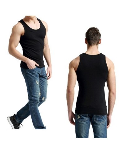 Tank Tops Men Fitness Cool Summer 100% Cotton Vest Male Sleeveless Tops Gym Slim Casual Undershirt Mens Gift 7 Colors 1PCS $2...