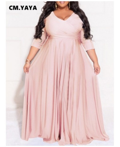 Plus Size Women Evening Dresses Classic Curve Wrap V-neck Big Swing Maxi Vestidos De Verano Mujer 2022 Party long Dress $58.3...