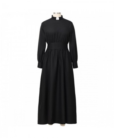 Women Clergy Dress Elegance Audrey Hepburn Style Roman Tab Collar Pastor Cleric Preacher Minister Clerical Priest Costume $96...