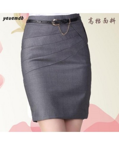 Women Skirt Spring Summer S-4xl Ladies Package Hip High Waist Knee Length Midi Female Slim Work Pencil Clothes Y36 $33.12 - S...