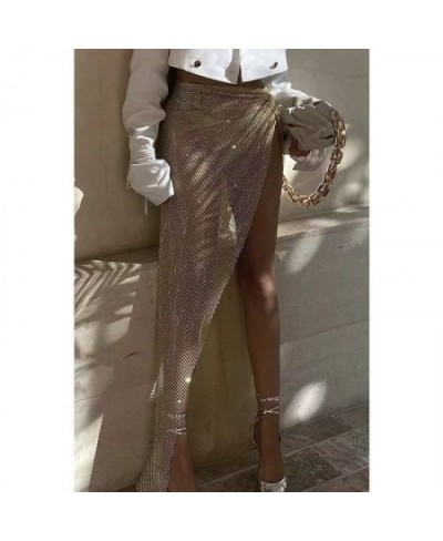 2022 summer new mesh mesh skirt transparent twist irregular skirt beach holiday long skirt women $24.34 - Skirts