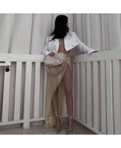 2022 summer new mesh mesh skirt transparent twist irregular skirt beach holiday long skirt women $24.34 - Skirts