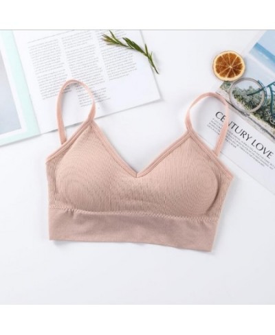 Sexy Beauty Underwear Crop Women Sports Crop Lingerie Seamless Camisole Back Female Padded Cropped Tops Femme Tops Tank $13.4...