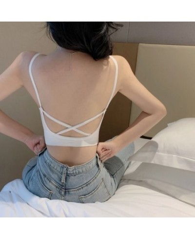 Sexy Beauty Underwear Crop Women Sports Crop Lingerie Seamless Camisole Back Female Padded Cropped Tops Femme Tops Tank $13.4...