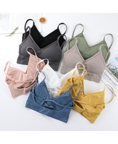 Sexy Beauty Underwear Crop Women Sports Crop Lingerie Seamless Camisole Back Female Padded Cropped Tops Femme Tops Tank $13.4...