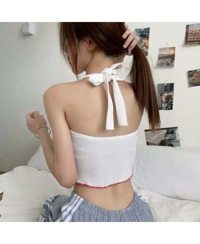 Women Wrapped Shirt Sleeveless Hanging Neck Print Street Casual Party Blouse Summer Tops Crop Tops Streetwear $15.11 - Tops &...