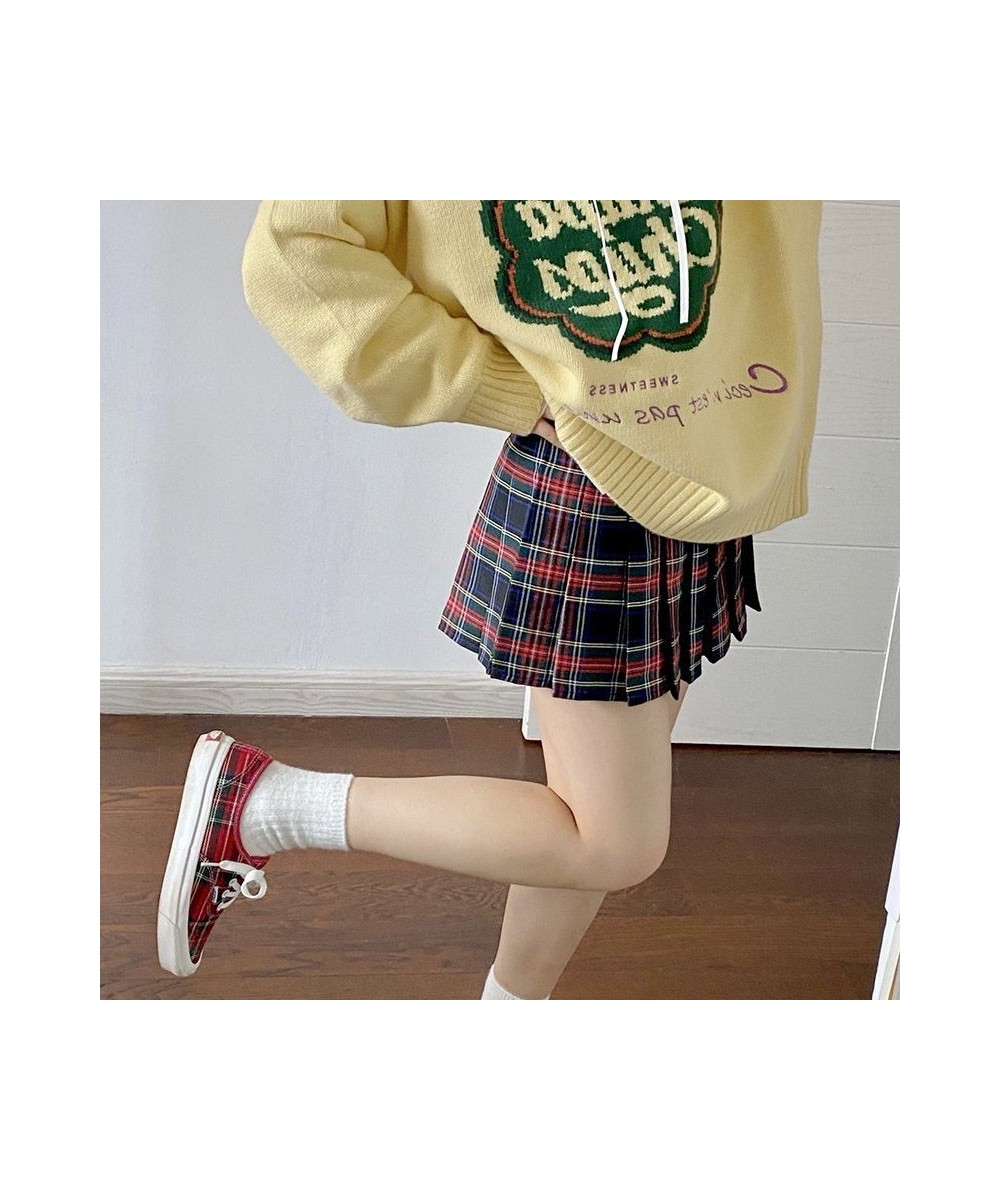 Plaid Pleated Mini Skirts for Women Casual Simple Korean Fashion Preppy Style Vintage Chic High Waist Faldas Hotsweet All-mat...