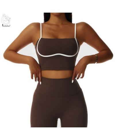 Splicing Contrasting Colors Running Sports Bras Women Sexy Gather Bra Gym Push up Fitness Vest Suspenders Yoga Bra Top $35.77...