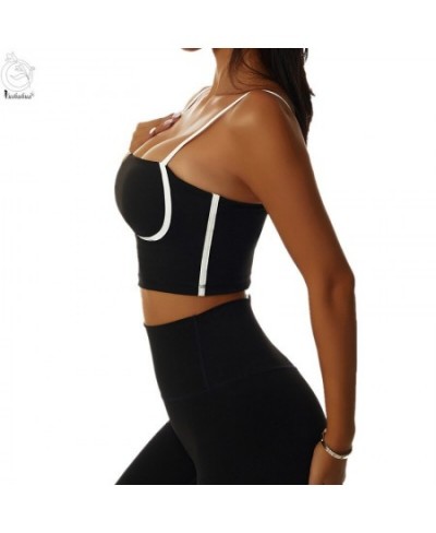 Splicing Contrasting Colors Running Sports Bras Women Sexy Gather Bra Gym Push up Fitness Vest Suspenders Yoga Bra Top $35.77...