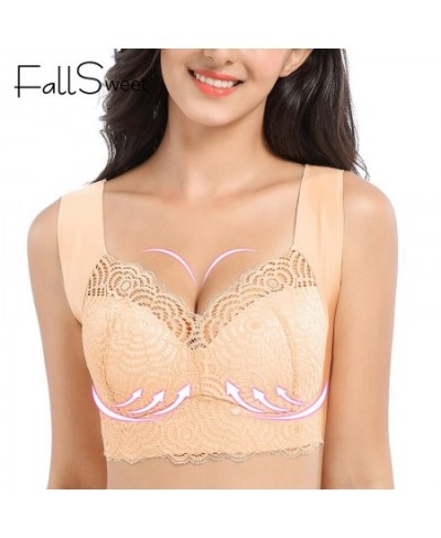 Lace Bras for Women Plus Size Vest Bra Thin Brassiere Full Cup Seamless Bralette Push Up Bra Sexy Lingerie $24.45 - Underwear