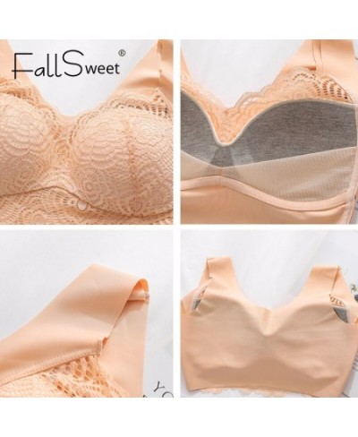 Lace Bras for Women Plus Size Vest Bra Thin Brassiere Full Cup Seamless Bralette Push Up Bra Sexy Lingerie $24.45 - Underwear