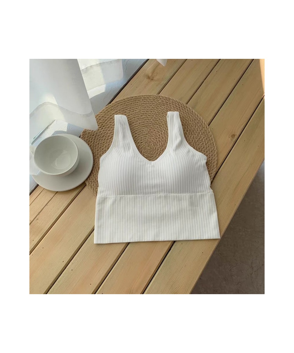 Breathable Tank Top Women Summer Sexy Push up Underwear Anti-sweat Fitness Sports Vest Bra with Pad Seamless Low-Collar $13.5...