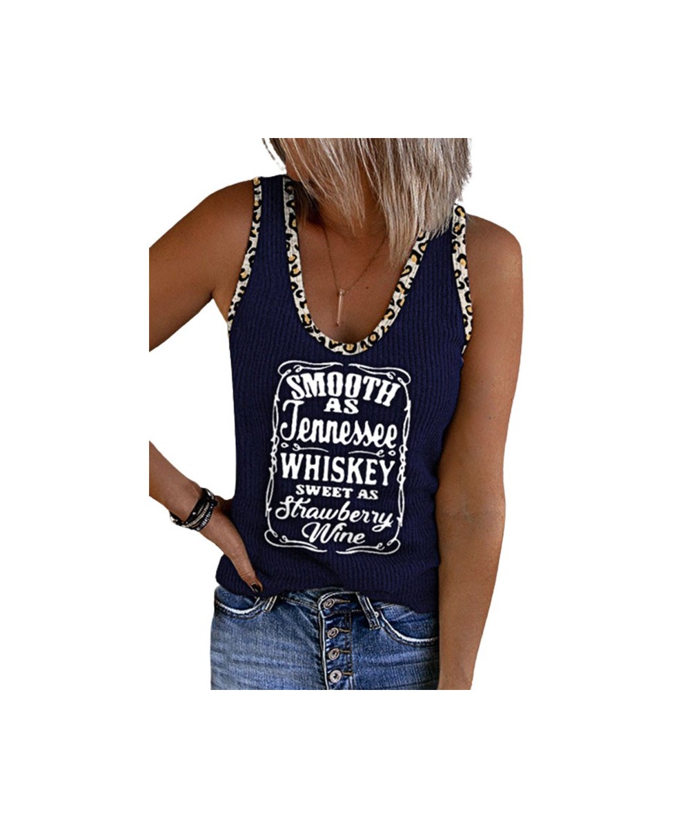 Women Tank Tops Letter Sleeveless Shirts Smooth As Tennessee Whiskey Funny Country Music Camis Vintage Graphic Tanks Top Casu...