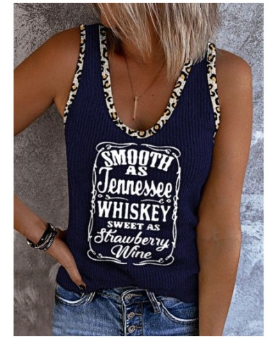 Women Tank Tops Letter Sleeveless Shirts Smooth As Tennessee Whiskey Funny Country Music Camis Vintage Graphic Tanks Top Casu...