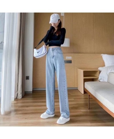 Oversize 5XL Womens Wide Leg Jeans High Waist Baggy Basic Straight Vaqueros Spring Fall Korean Fashion Denim Pants 2023 New $...