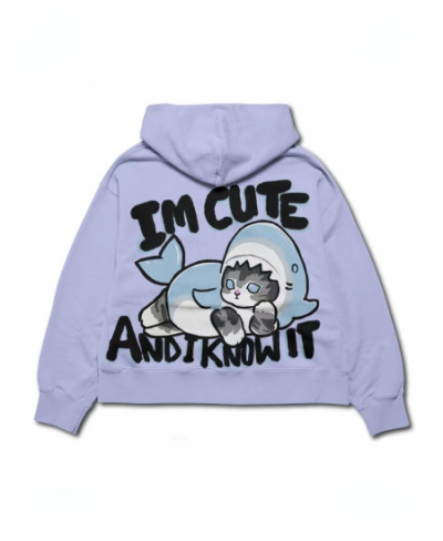 High Street Hip Hop Fashion Loose Tops Kawaii Shark Cat Print Hoodie Women Harajuku Y2K Casual Oversized Sweatshirts Women $4...