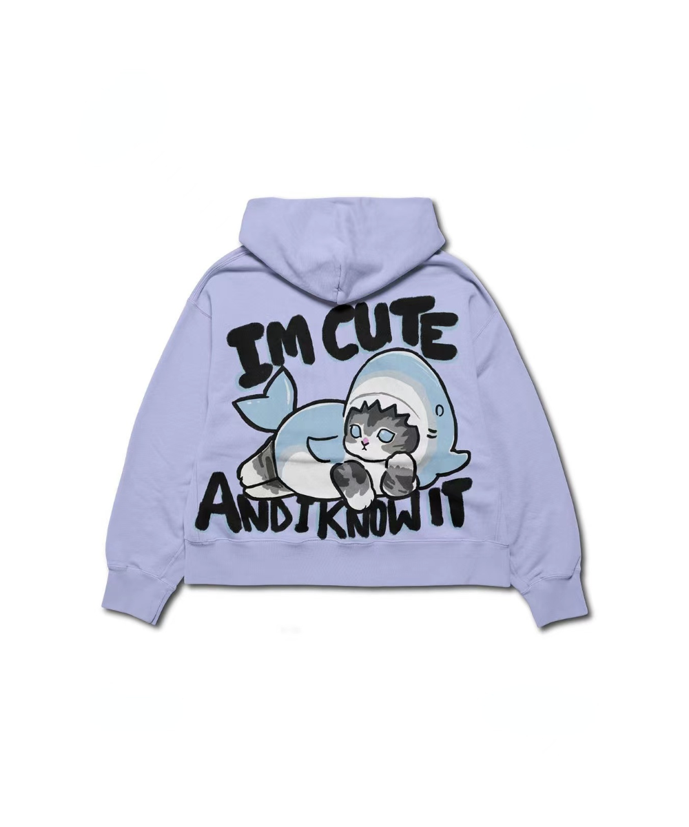 High Street Hip Hop Fashion Loose Tops Kawaii Shark Cat Print Hoodie Women Harajuku Y2K Casual Oversized Sweatshirts Women $4...